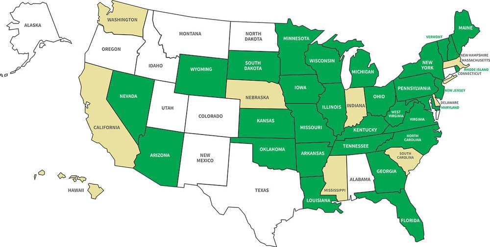 Legal FireStick States Map