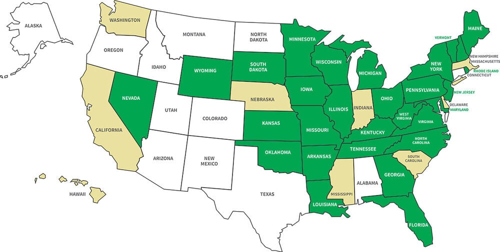 Legal FireStick States Map