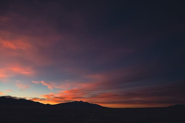 sunrise over mountains