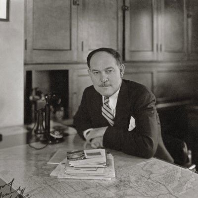 charles horn sitting at his desk