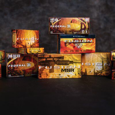 Different Fusion products packaging stacked on top of each other