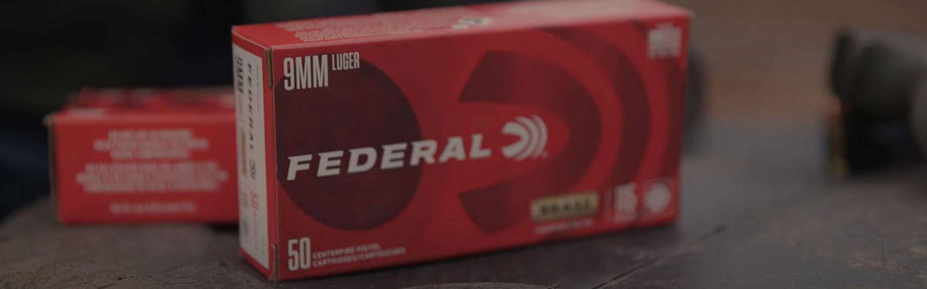 Champion 9mm Luger box on a table
