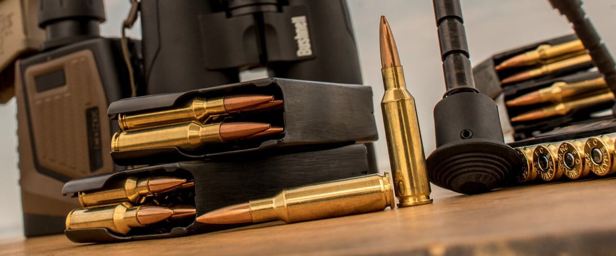 Federal ammo in a magazine and laying on a table
