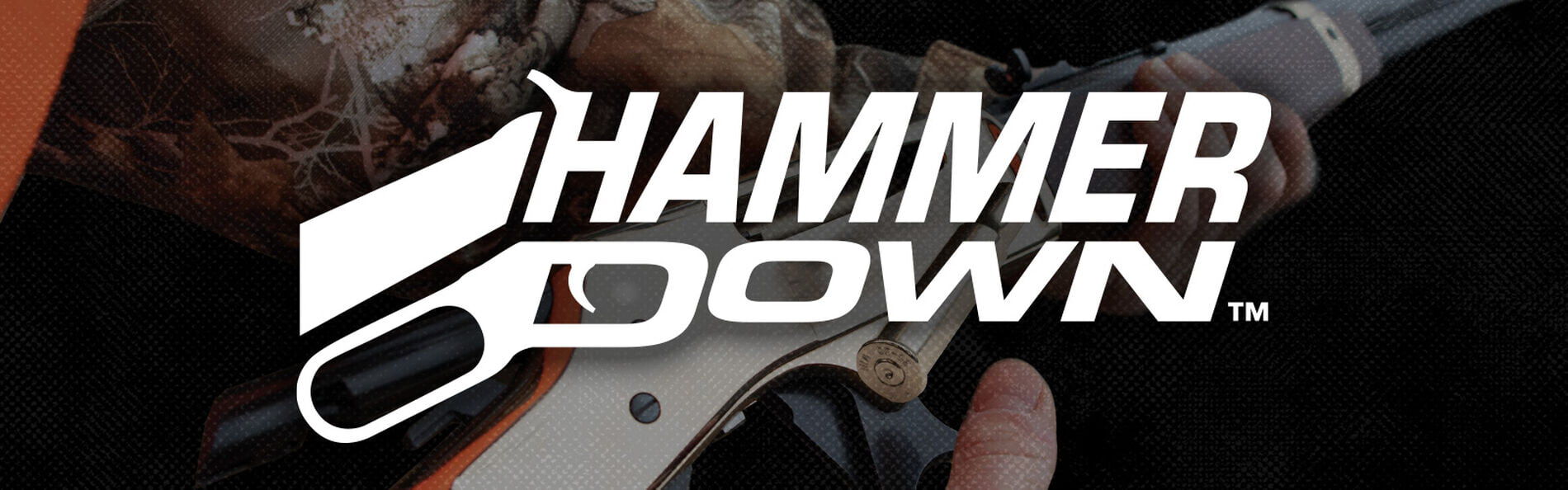 Man holding rifle with HammerDown Logo overlay