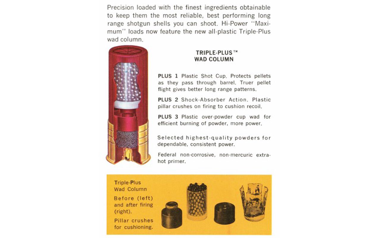 1970 catalog article showing the Triple Plus wad column