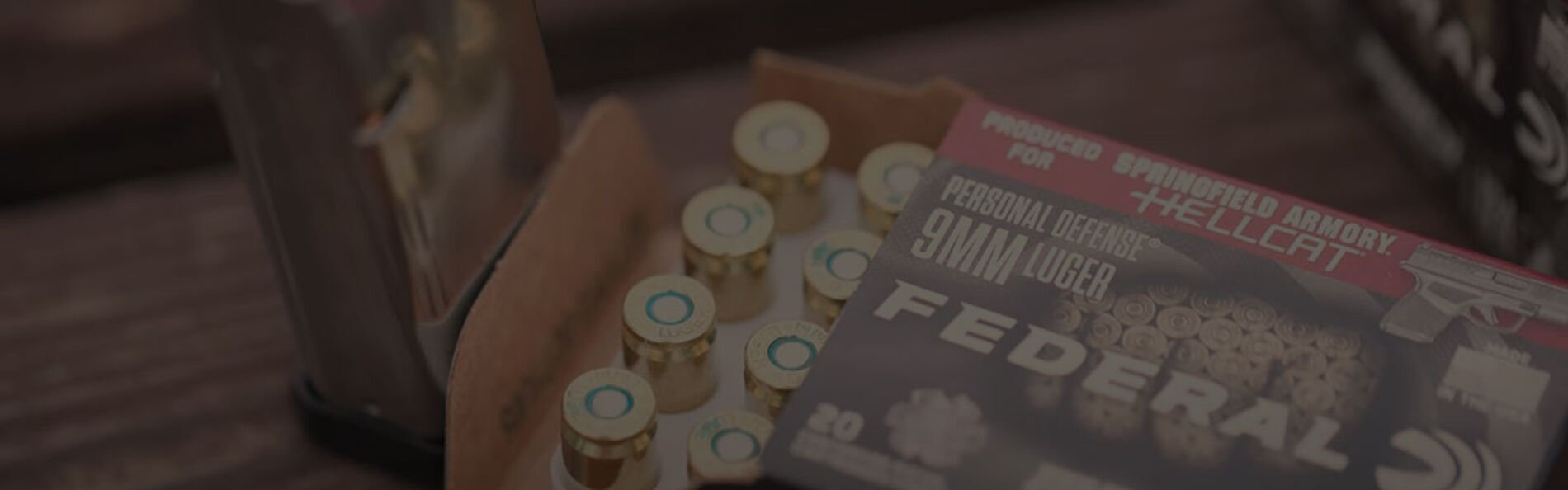punch Hellcat box with cartridges on a table