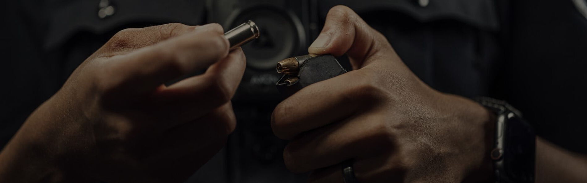 Federal Ammunition being loaded into a pistol magazine