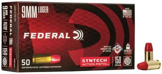 Syntech Action Pistol 9mm Luger packaging and cartridges