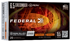 Fusion Tipped 6.5 Creedmoor + Peak box