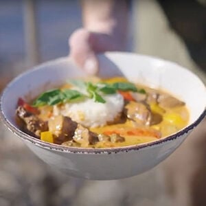 Duck curry in a bowl