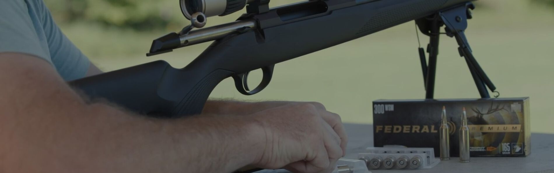 Man loading rifle with Trophy Bonded Tip