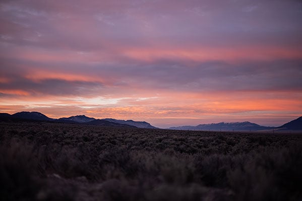 sunset over mountains