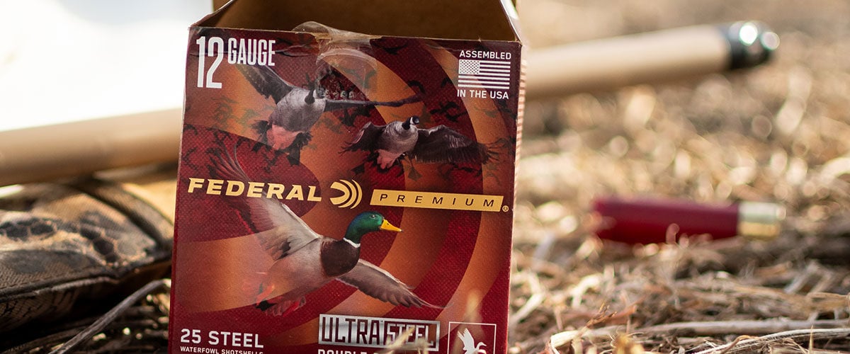 Federal Ultra Steel box sitting in a field