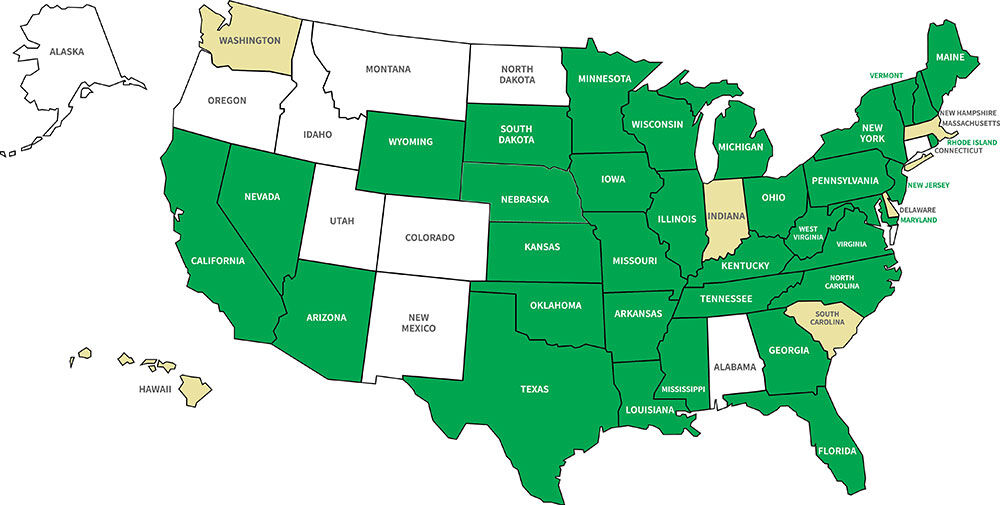 Legal FireStick States Map