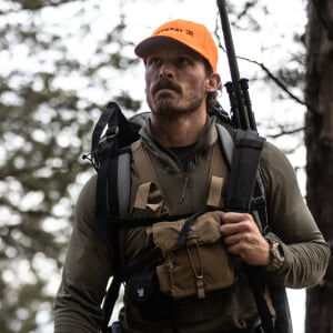 model wearing Federal x Stone Glacier apparel