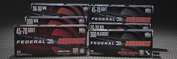 Federal Subsonic box next to a suprressor