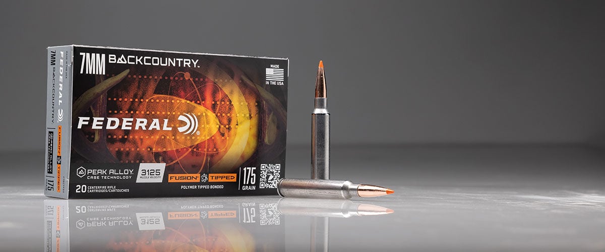 7mm backcountry box and cartridges on a table