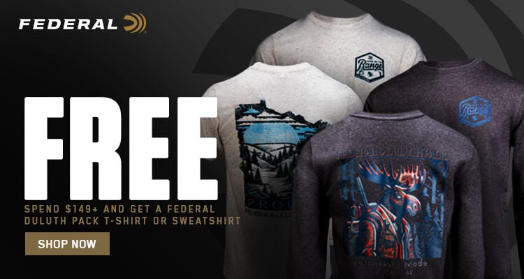 FREE; Spend $149+ and get a Federal Duluth Pack T-Shirt of Sweatshirt; Shop Now