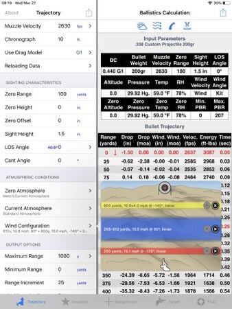 Ballistics App Screenshot