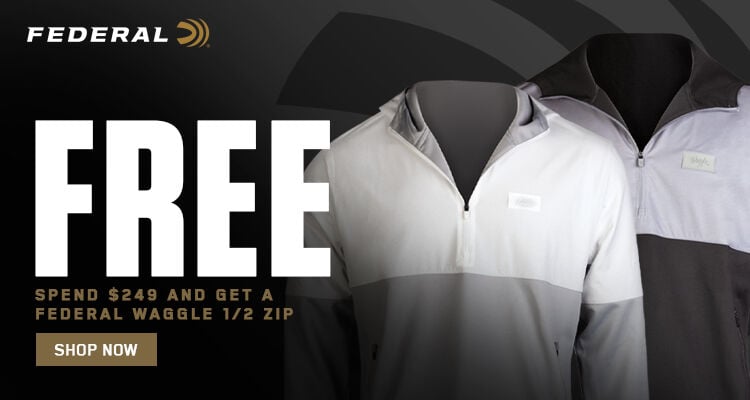 FREE; Spend $249 and get a Federal Waggle 1/2 Zip; Shop Now