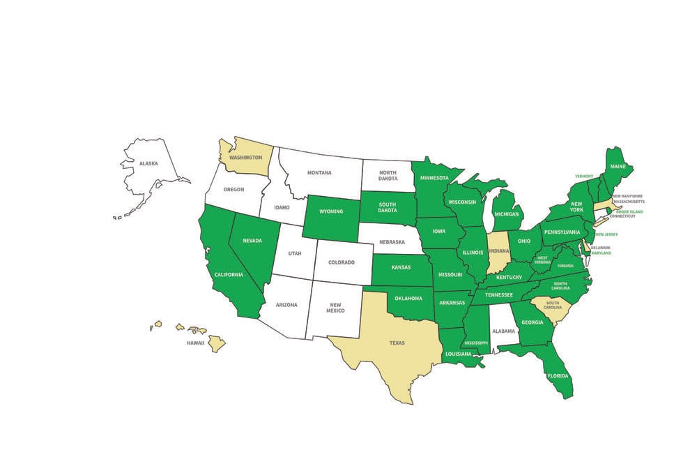 Legal FireStick States Map