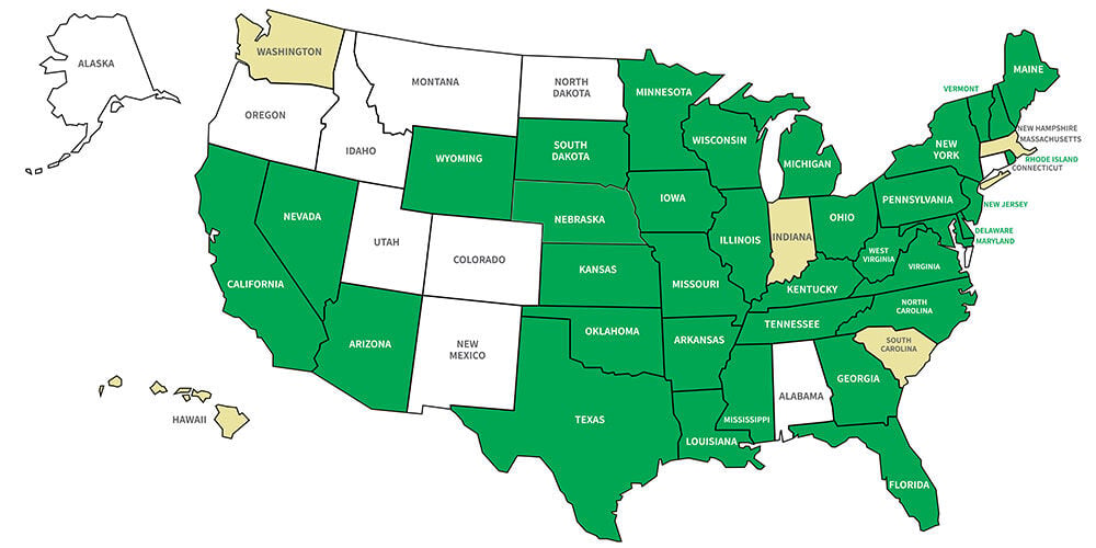 Legal FireStick States Map