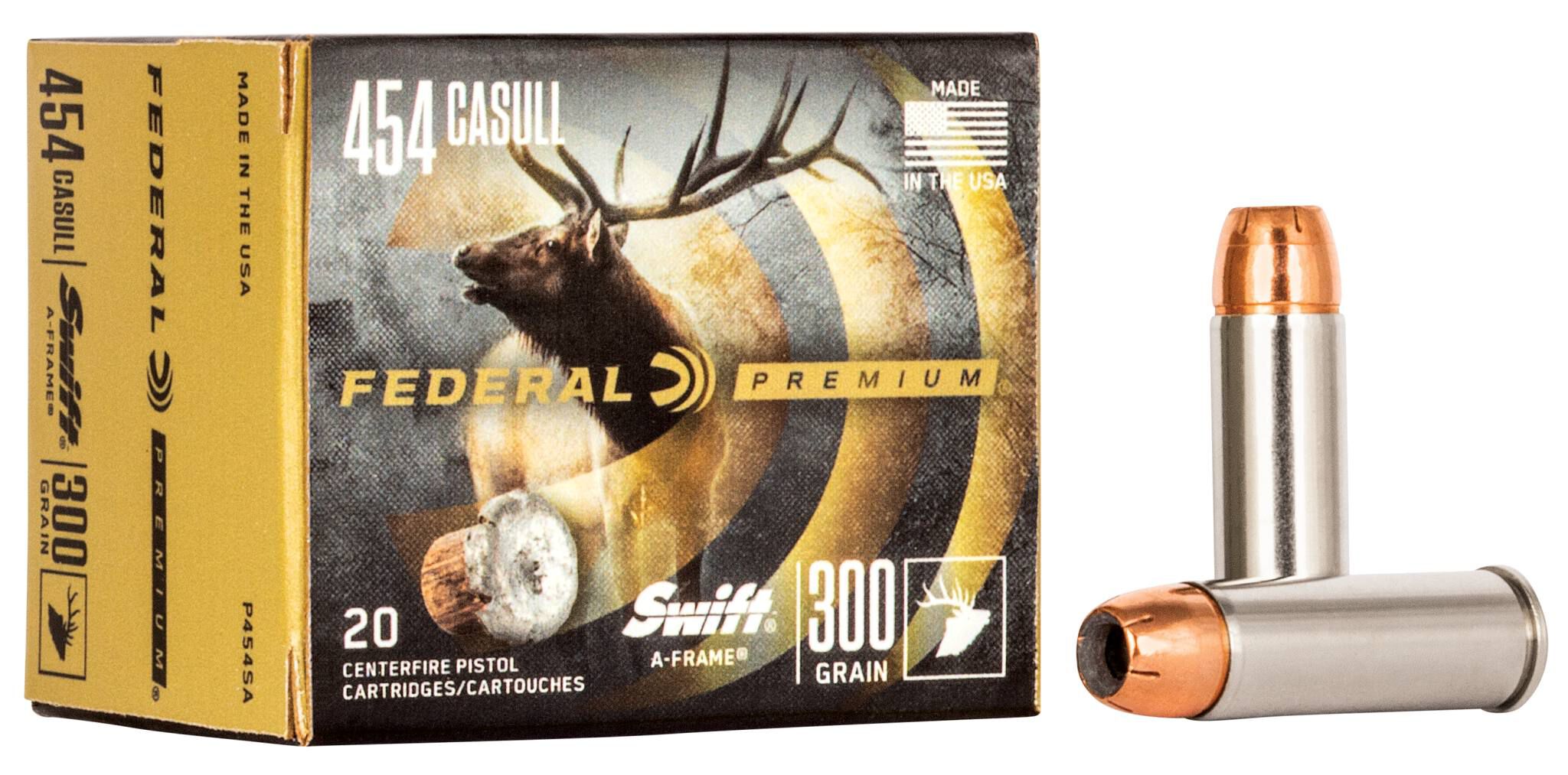 Federal 454 Casull 300gr Swift A-Frame – Heavy-Hitting Big Game Handgun Ammo, 20 Rounds - Image 2