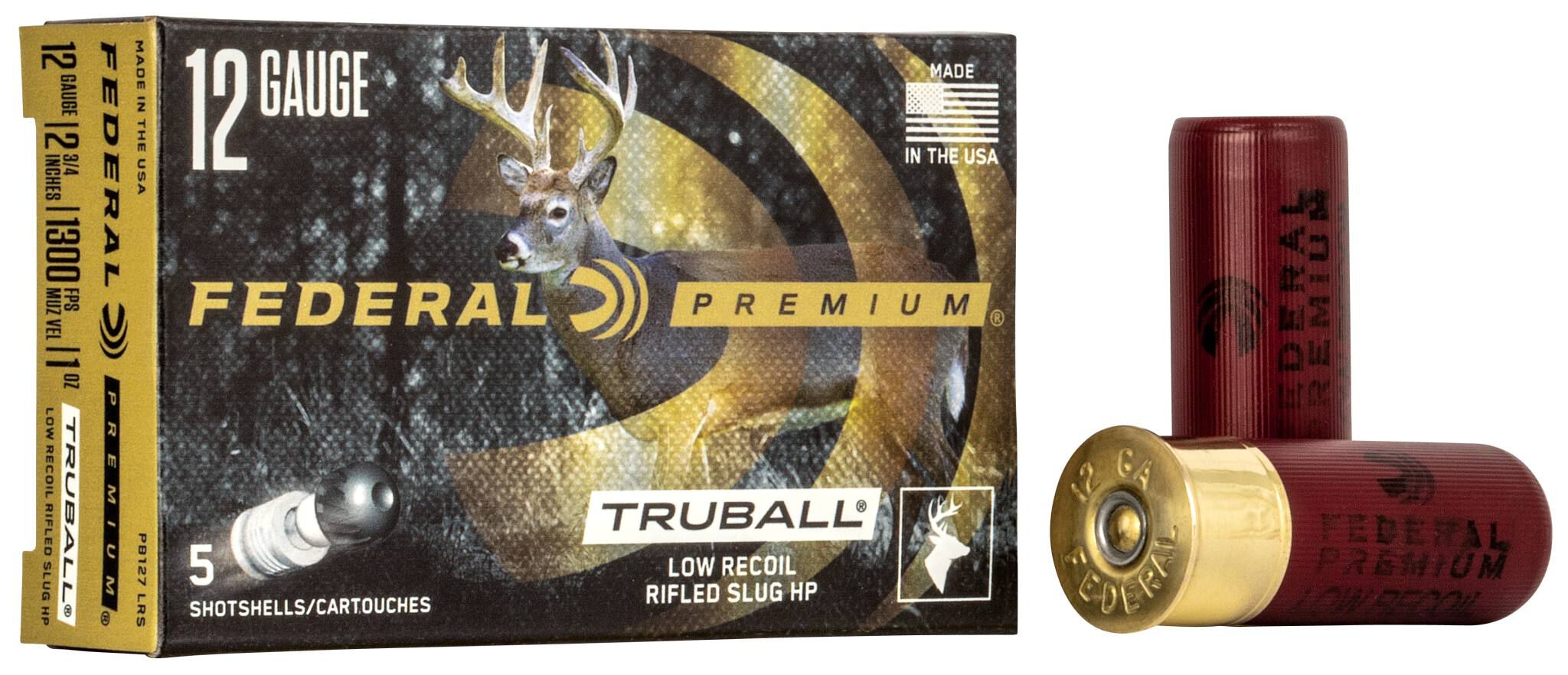 Federal Premium TruBall Low Recoil Rifled Slug 12ga PB127LRS 2-3/4in 1oz 438gr – Low-Recoil Smoothbore Deer Slug, 5 Rounds 2 Federal Premium TruBall Low Recoil Rifled Slug 12ga PB127LRS 2-3/4in 1oz 438gr – Low-Recoil Smoothbore Deer Slug, 5 Rounds - Image 2