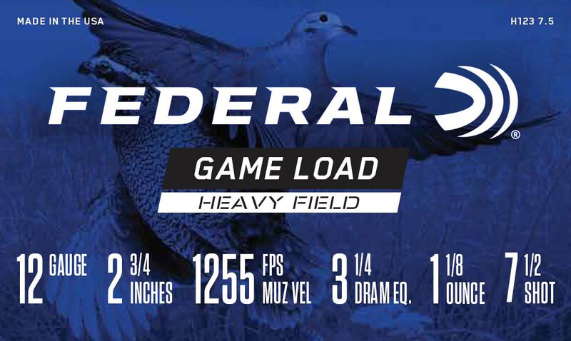 Game Load Upland Heavy Field, 12 Gauge, 7.5 Shot, 2-3/4 in, 1 1/8 oz, 1255 fps