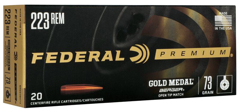 Gold Medal Berger, 223 Rem, 73 Grain, Berger BT Target, 2800 fps