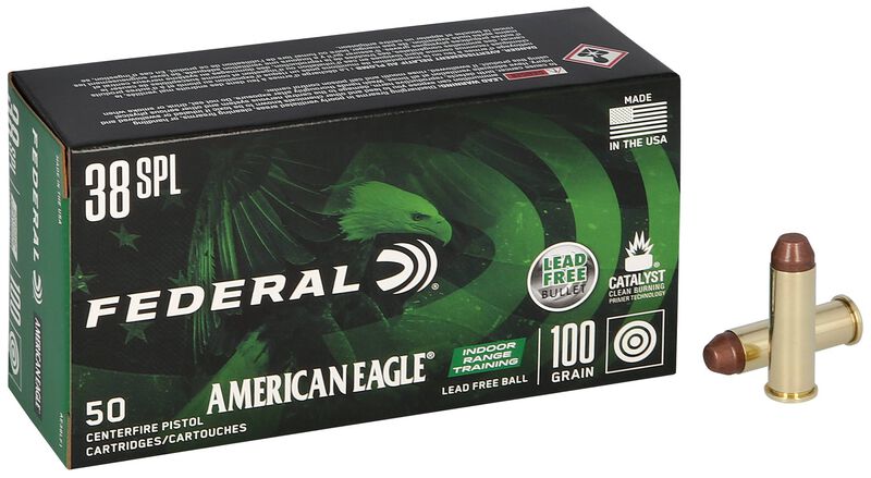 American Eagle Indoor Range Training Lead Free, 38 Special, 100 Grain, Lead Free IRT, 960 fps