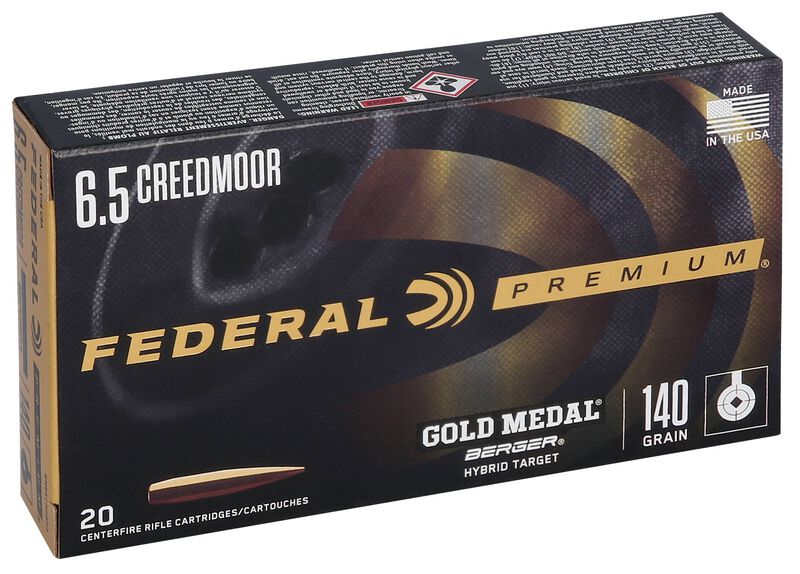 Gold Medal Berger, 6.5 Creedmoor, 140 Grain, Berger Hybrid, 2725 fps