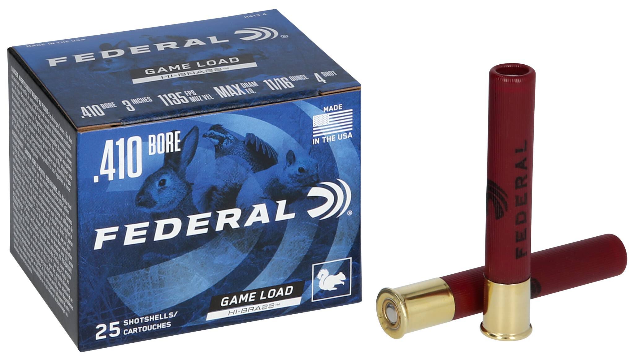 Federal Game-Shok 410 3 Inch 4 Shot – Powerful 3 Inch Hi-Brass Small Game Loads, 25 Shells 3 Federal Game-Shok 410 3 Inch 4 Shot – Powerful 3 Inch Hi-Brass Small Game Loads, 25 Shells - Image 3