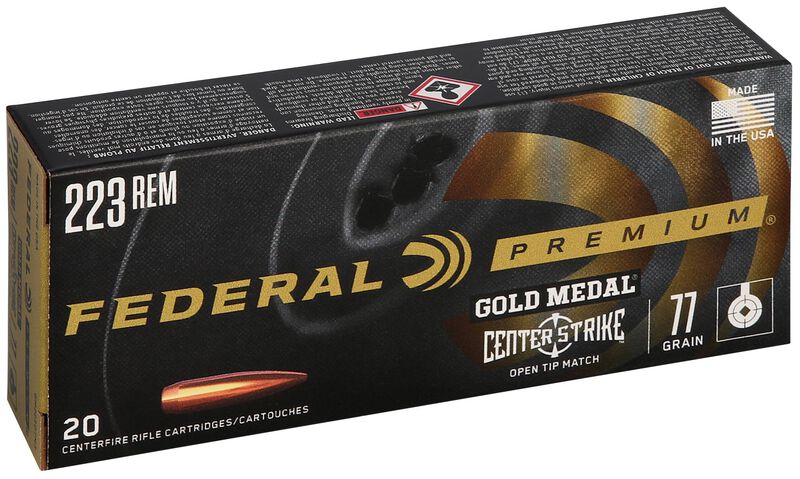 Gold Medal CenterStrike, 223 Rem, 77 Grain, Centerstrike Open Tipped Match, 2720 fps