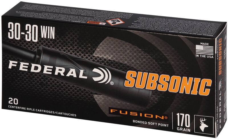 Federal Subsonic, 30-30 Win, 170 Grain, Fusion Soft Point, 1000 fps