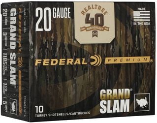 Grand Slam Realtree 40th Anniversary Edition, 20 Gauge, 5 Shot, 3 in, 1 5/16 oz, 1185 fps