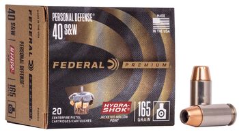 Personal Defense Hydra-Shok, 40 S&W, 165 Grain, Hydra-Shok Jacketed Hollow Point, 980 fps