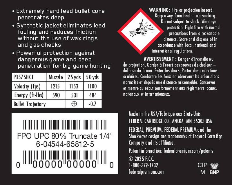 Solid Core, 357 Magnum, 180 Grain, Solid, 1215 fps
