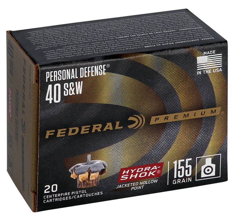 Personal Defense Hydra-Shok, 40 S&amp;W, 155 Grain, Hydra-Shok Jacketed Hollow Point, 1140 fps