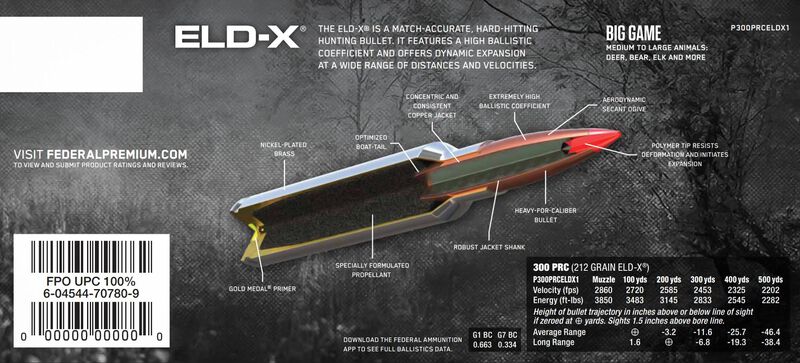 ELD-X, 300 PRC, 212 Grain, ELD-X, 2860 fps