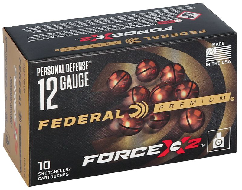 Personal Defense Shotshell FORCE X2, 12 Gauge, 00 Buck Shot, 2-3/4 in, 1250 fps