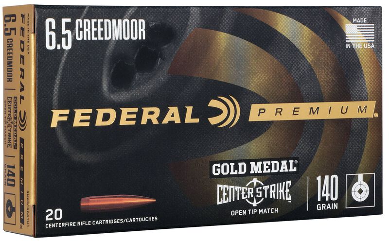 Gold Medal CenterStrike, 6.5 Creedmoor, 140 Grain, Centerstrike Open Tipped Match, 2675 fps