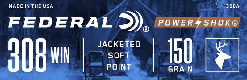 Power-Shok Rifle, 308 Win, 150 Grain, Jacketed Soft Point, 2820 fps