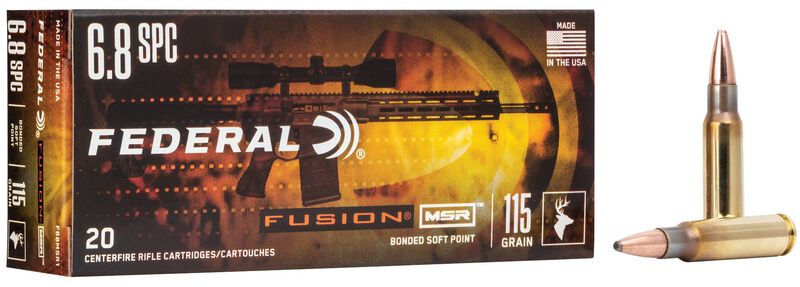 Fusion MSR, 6.8 Rem SPC, 115 Grain, Fusion Soft Point, 2470 fps
