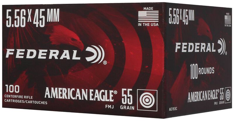 American Eagle Rifle, 5.56x45mm, 55 Grain, Full Metal Jacket Boat-Tail, 3165 fps