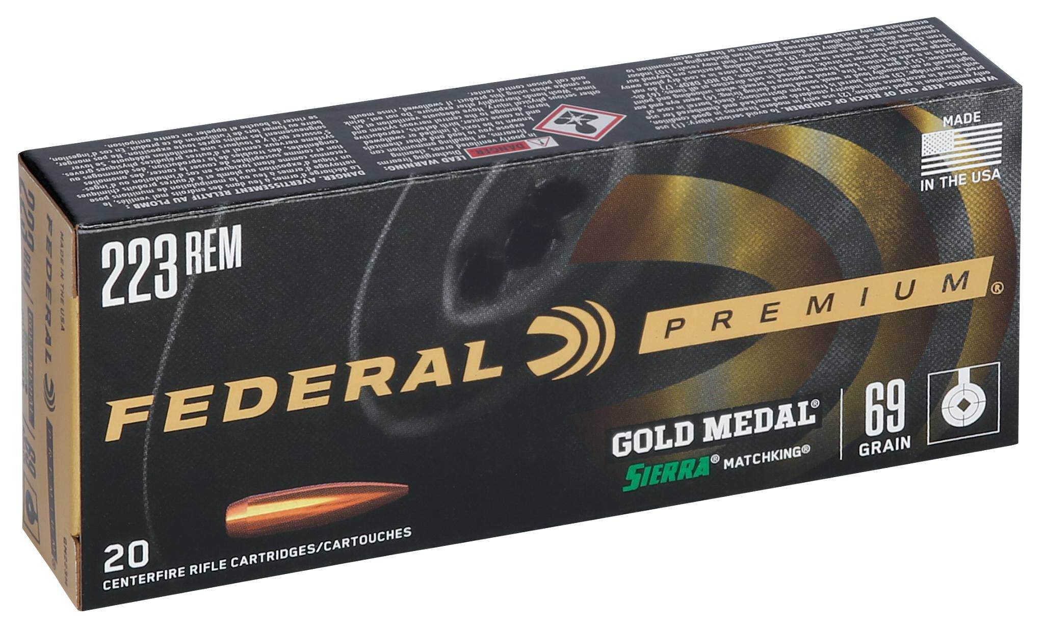Federal 223 69gr Sierra MatchKing – Superior .223 Rem Match Ammo, 2950 fps, 20 Rounds 2 Federal 223 69gr Sierra MatchKing – Superior .223 Rem Match Ammo, 2950 fps, 20 Rounds - Image 2