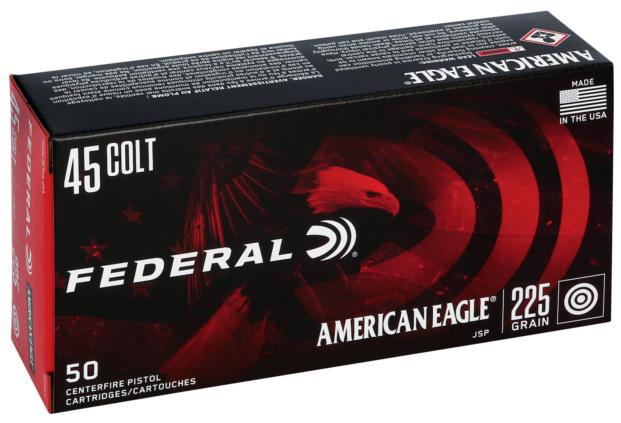 Federal 45 Colt 225gr JSP – Reliable .45 Colt Range Ammo, 860 fps, 50 Rounds 2 Federal 45 Colt 225gr JSP – Reliable .45 Colt Range Ammo, 860 fps, 50 Rounds - Image 2