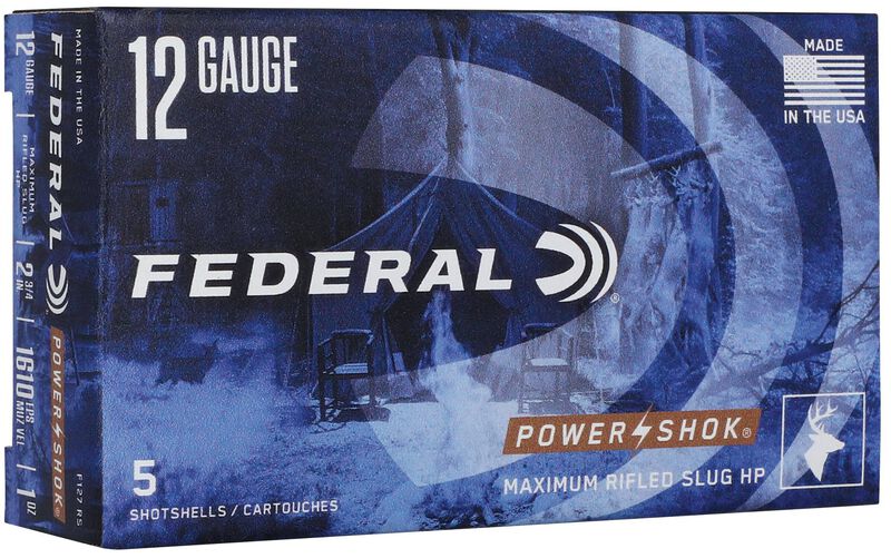 Power-Shok Rifled Slug, 12 Gauge, 438 Grain, 2-3/4 in, 1610 fps