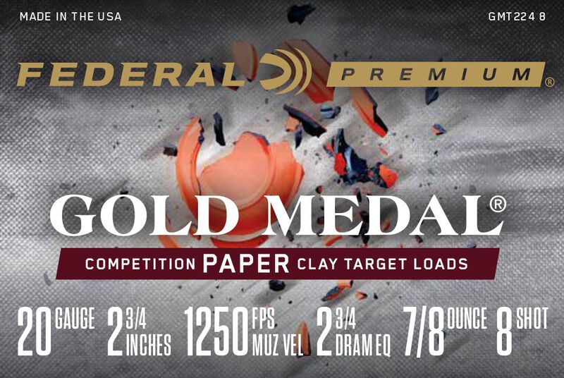 Gold Medal Paper, 20 Gauge, 8 Shot, 2-3/4 in, 7/8 oz, 1250 fps