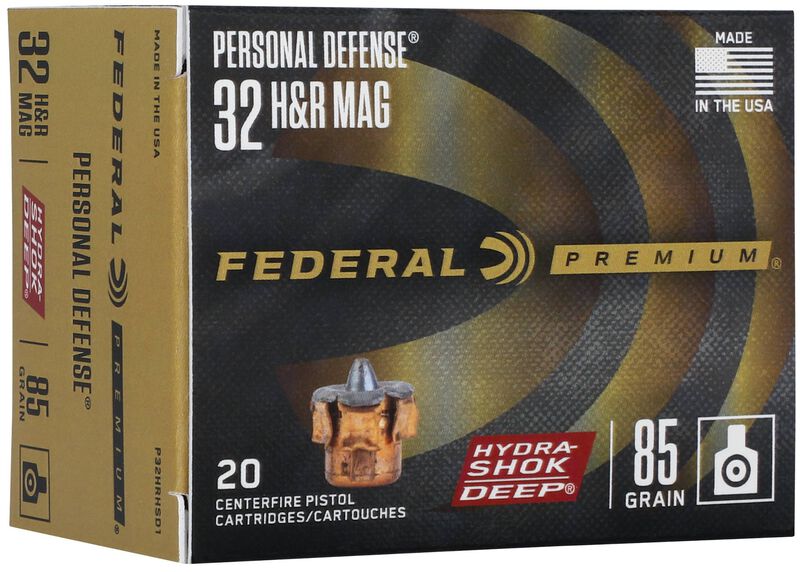 Personal Defense Hydra-Shok Deep, 32 H&amp;R Magnum, 85 Grain, Hydra-Shok Deep Jacketed Hollow Point, 1025 fps